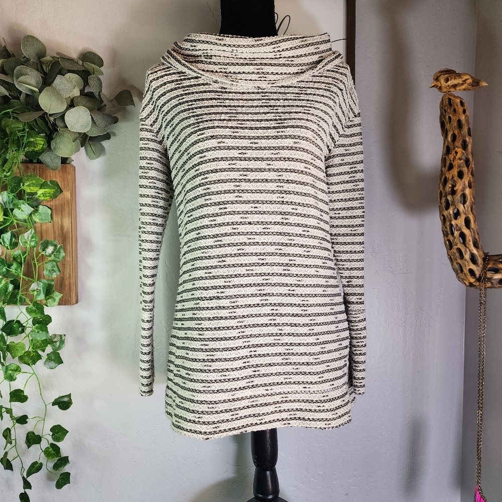Merona White‎ Braided Textured Turtle Cowl Neck Sweater Size Medium